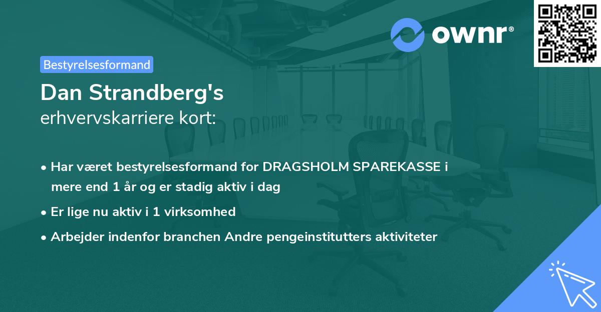 Dan Strandberg's erhvervskarriere kort