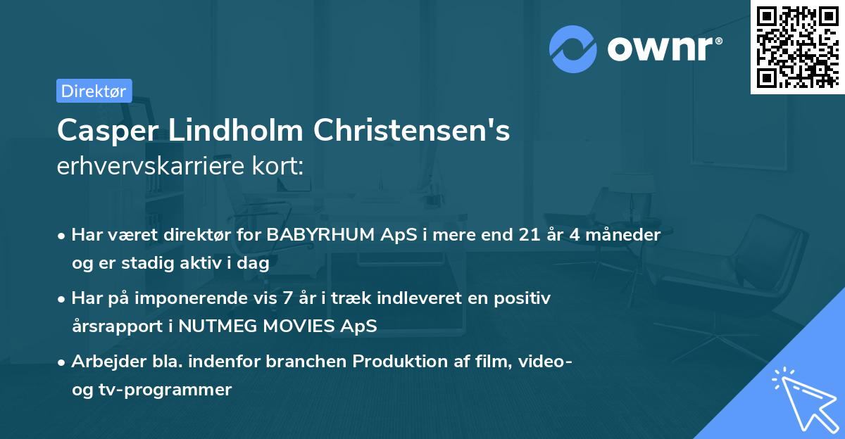 Casper Lindholm Christensen's erhvervskarriere kort