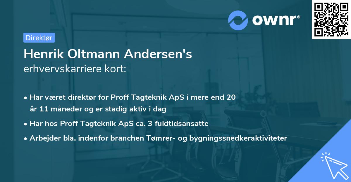 Henrik Oltmann Andersen's erhvervskarriere kort