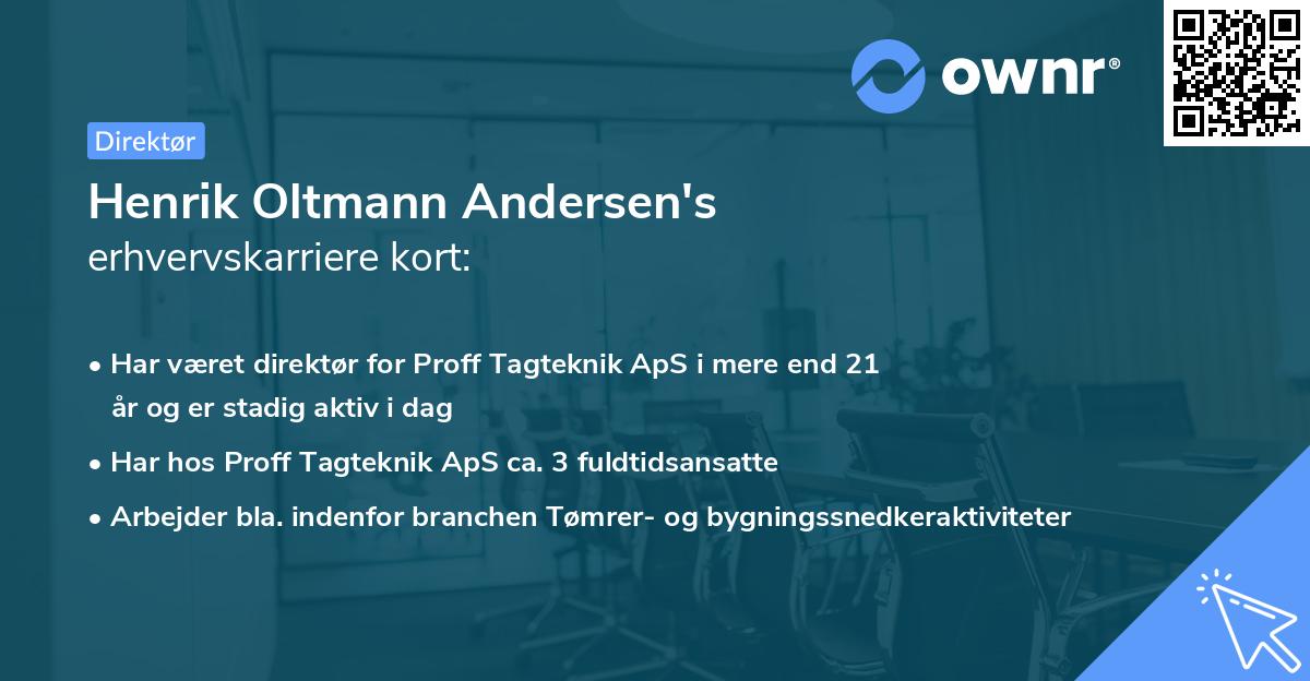 Henrik Oltmann Andersen's erhvervskarriere kort