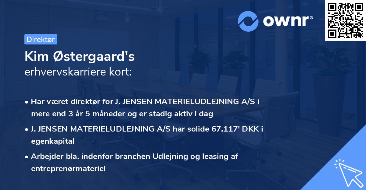 Kim Østergaard's erhvervskarriere kort