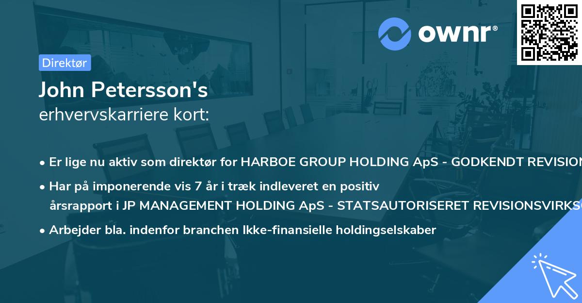 John Petersson's erhvervskarriere kort