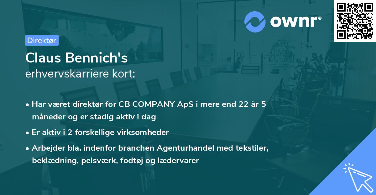 Claus Bennich's erhvervskarriere kort