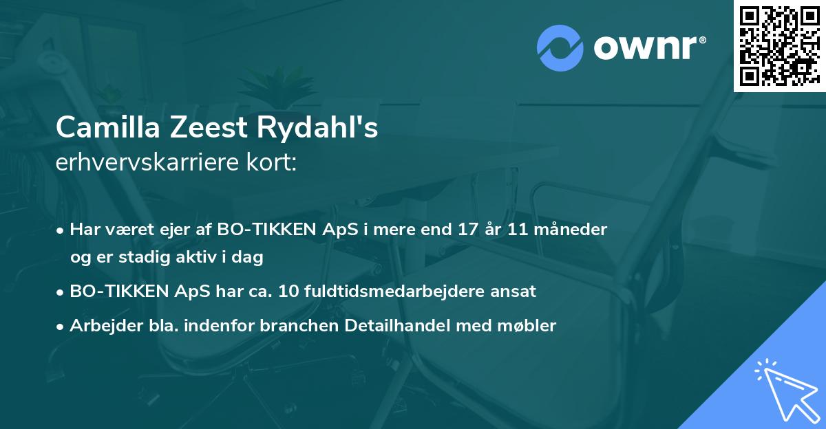 Camilla Zeest Rydahl's erhvervskarriere kort