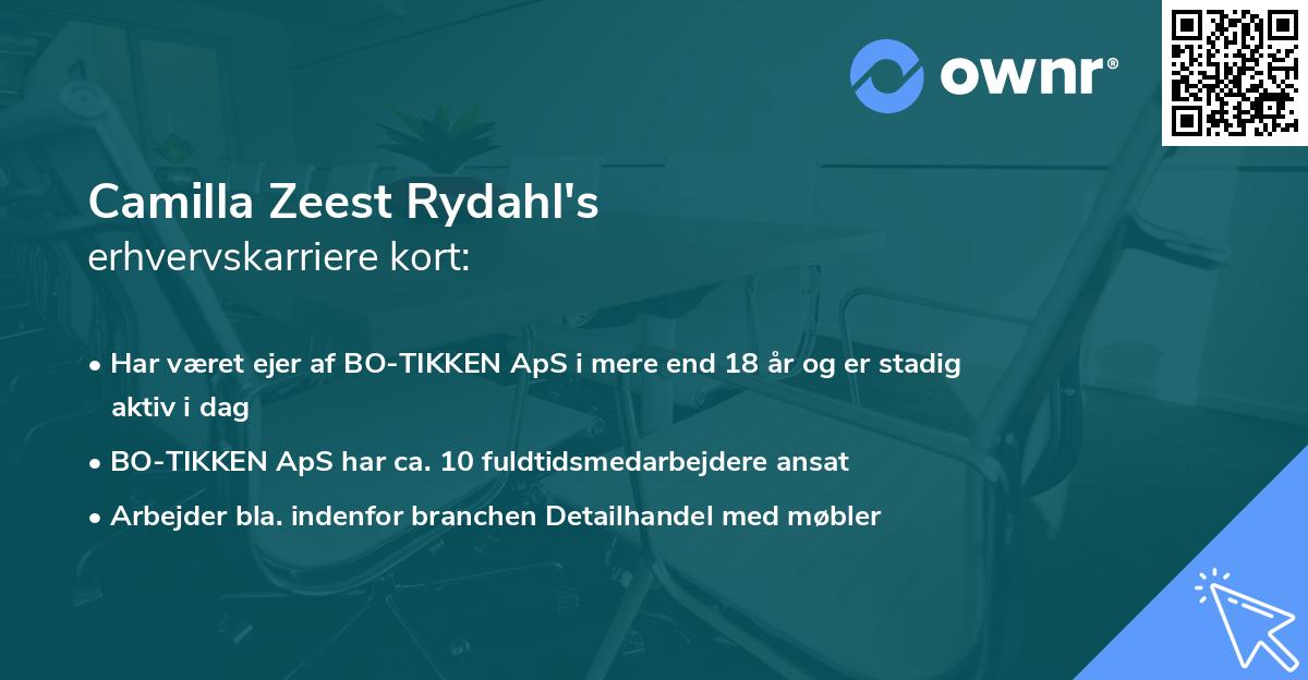 Camilla Zeest Rydahl's erhvervskarriere kort