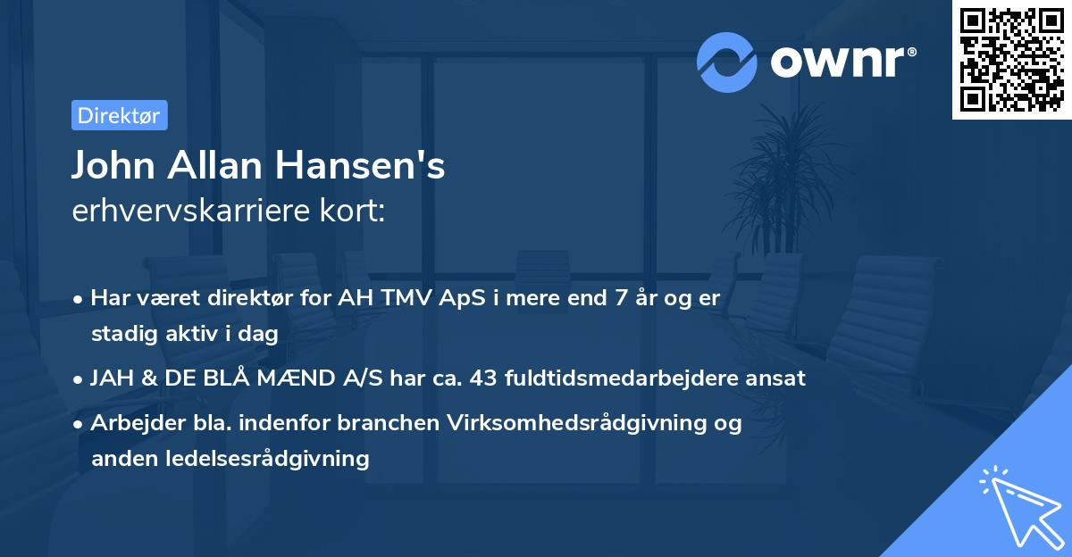 John Allan Hansen's erhvervskarriere kort
