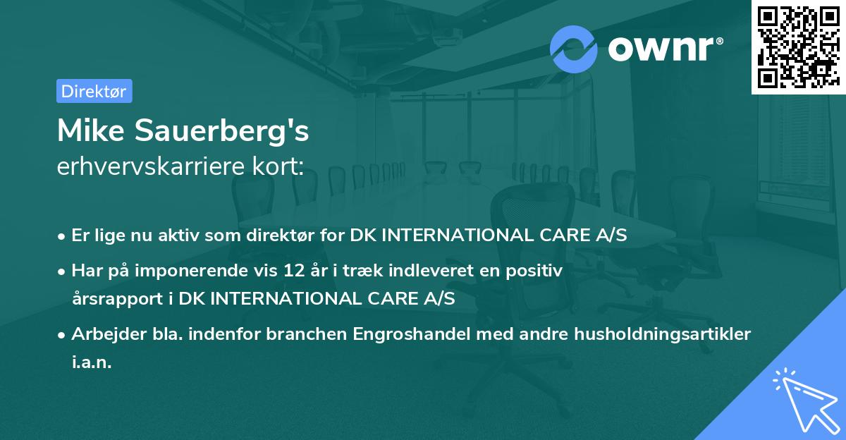 Mike Sauerberg's erhvervskarriere kort