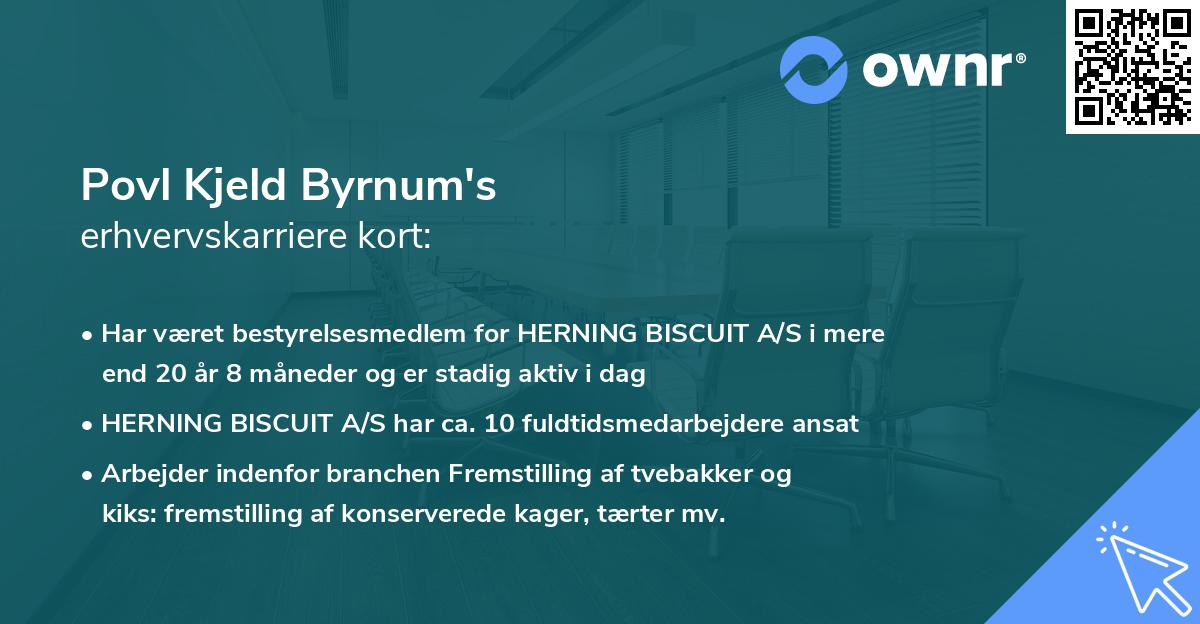 Povl Kjeld Byrnum's erhvervskarriere kort