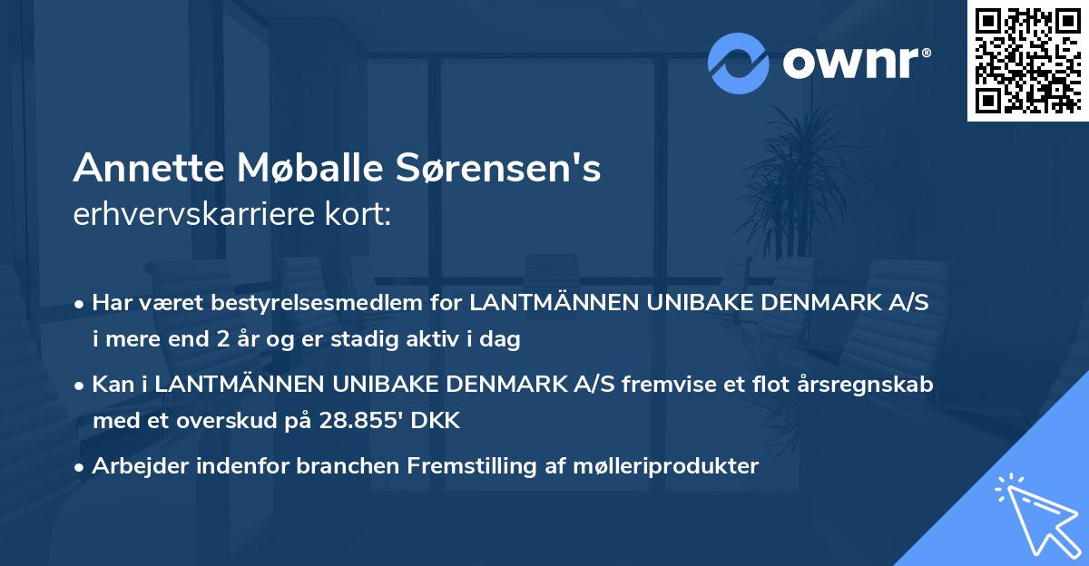 Annette Møballe Sørensen's erhvervskarriere kort