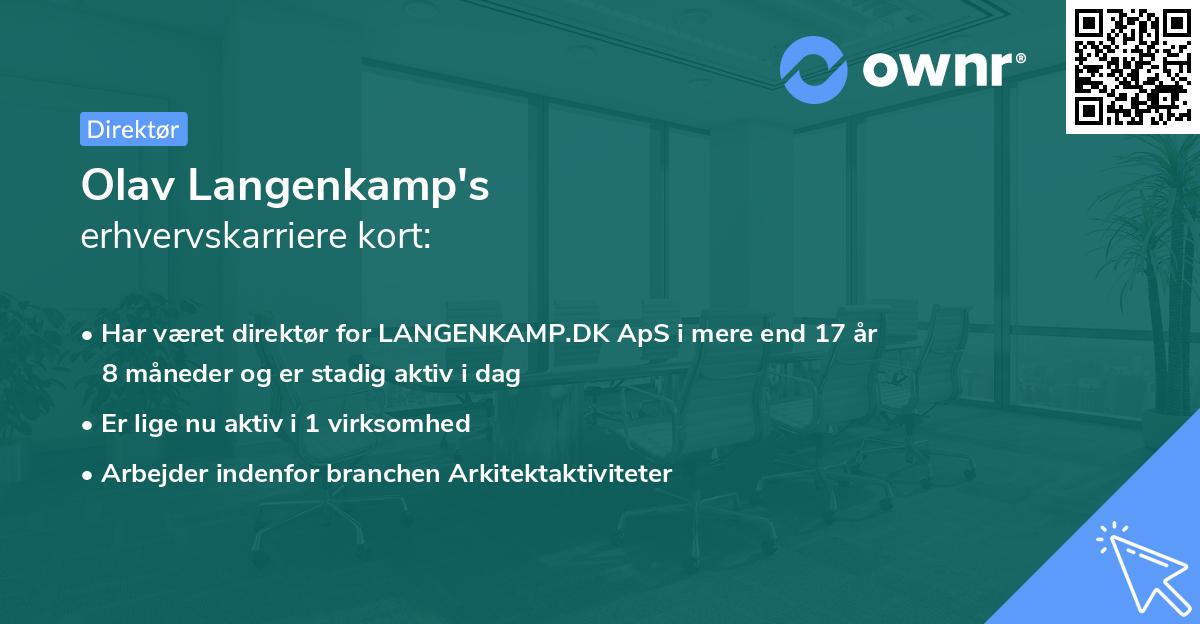 Olav Langenkamp's erhvervskarriere kort