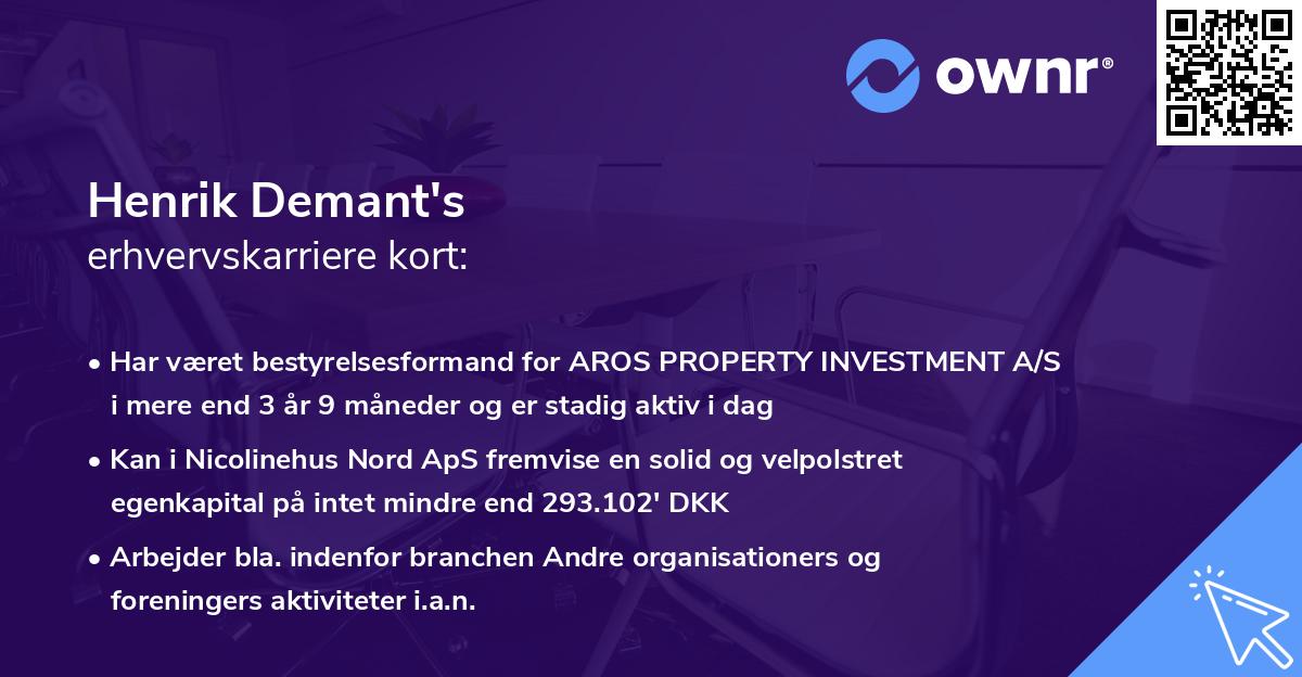 Henrik Demant's erhvervskarriere kort