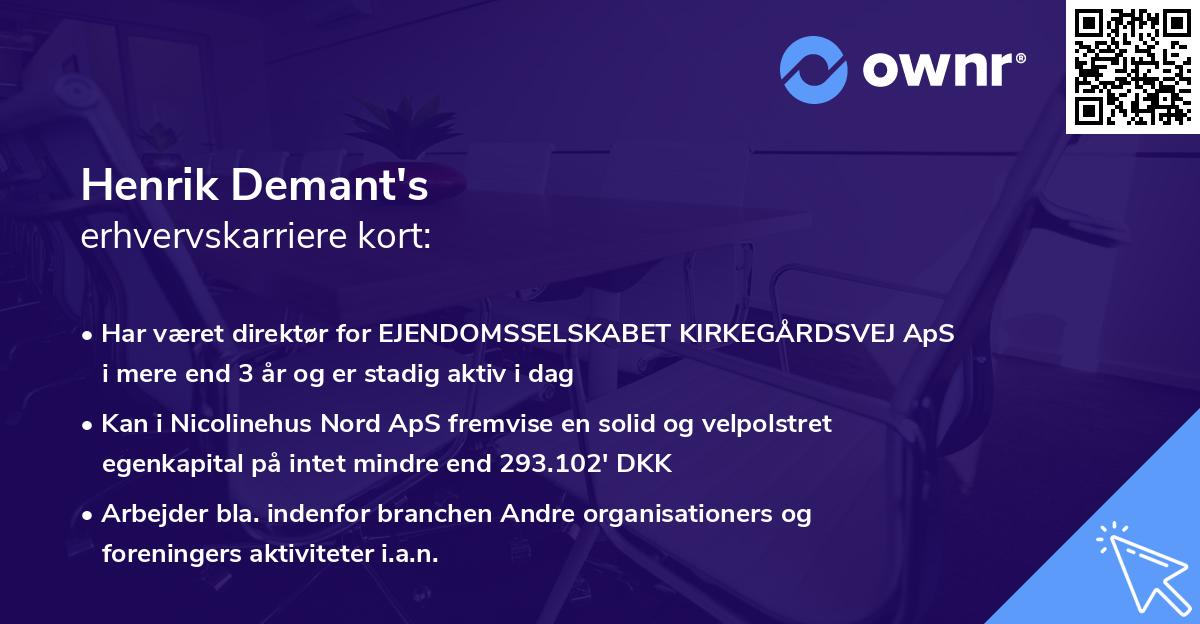 Henrik Demant's erhvervskarriere kort