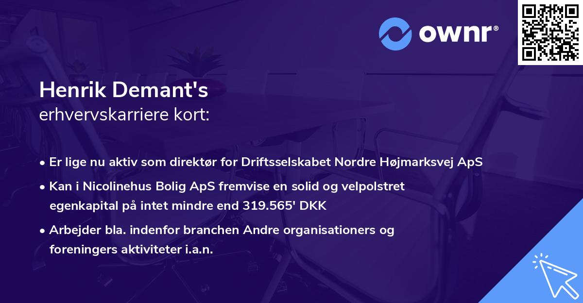 Henrik Demant's erhvervskarriere kort