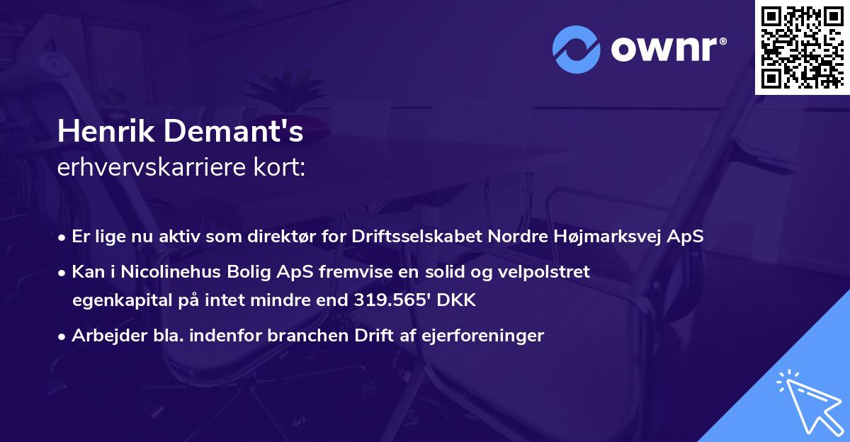 Henrik Demant's erhvervskarriere kort