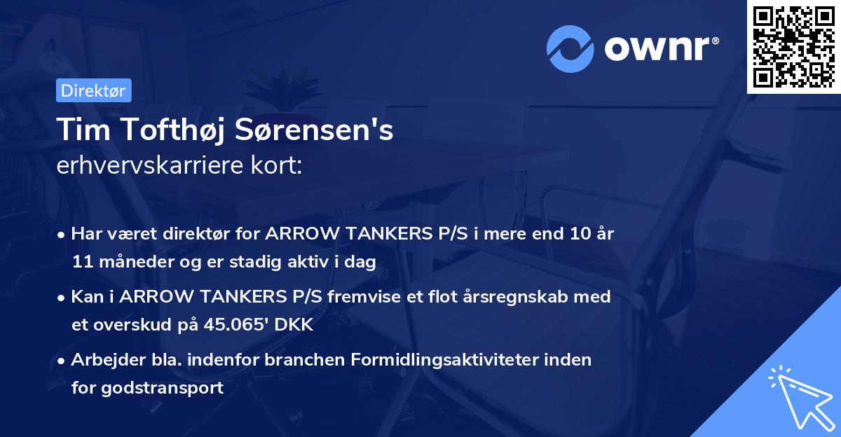 Tim Tofthøj Sørensen's erhvervskarriere kort