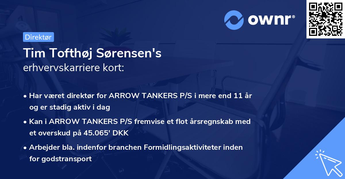 Tim Tofthøj Sørensen's erhvervskarriere kort