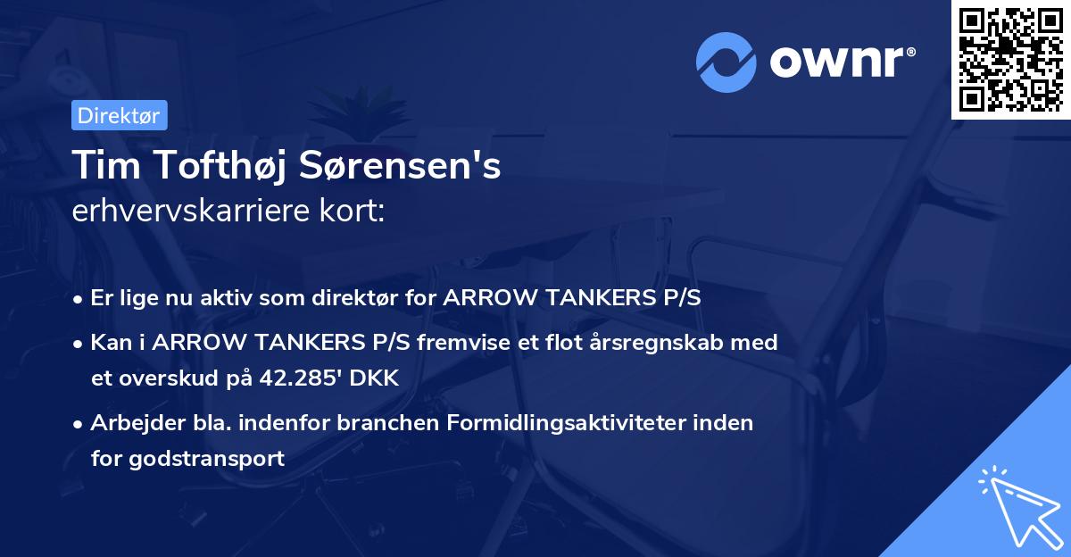 Tim Tofthøj Sørensen's erhvervskarriere kort
