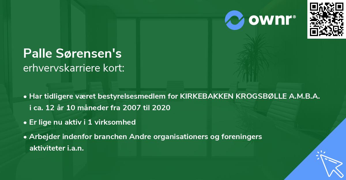 Palle Sørensen's erhvervskarriere kort
