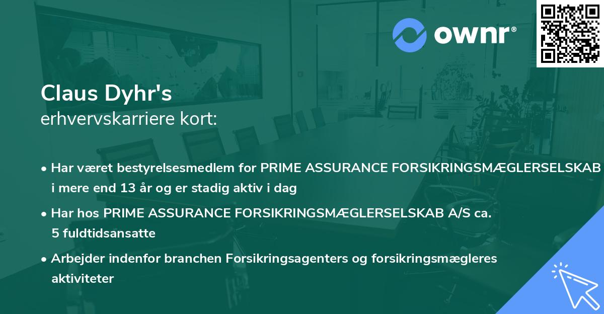 Claus Dyhr's erhvervskarriere kort