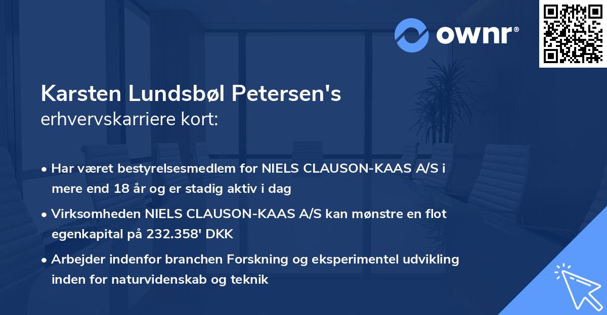 Karsten Lundsbøl Petersen's erhvervskarriere kort