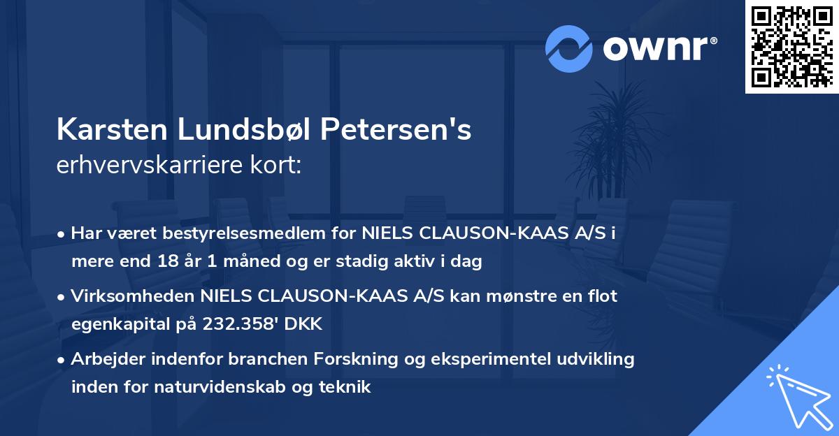 Karsten Lundsbøl Petersen's erhvervskarriere kort