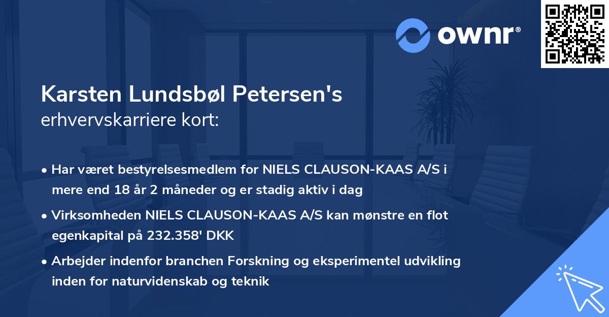 Karsten Lundsbøl Petersen's erhvervskarriere kort