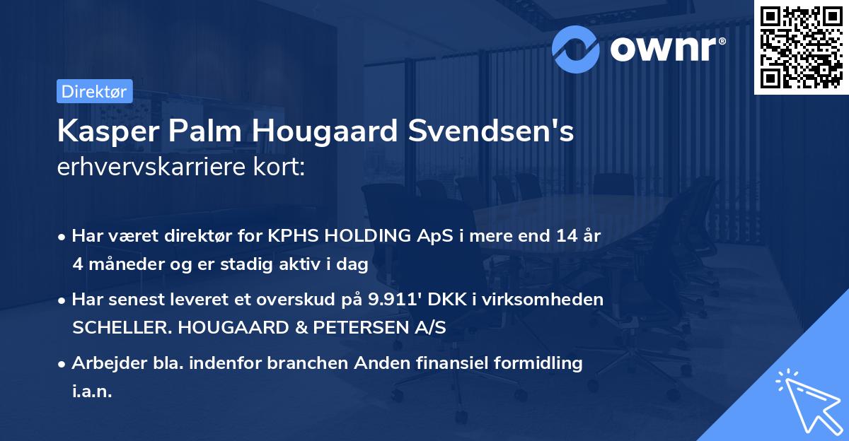 Kasper Palm Hougaard Svendsen's erhvervskarriere kort