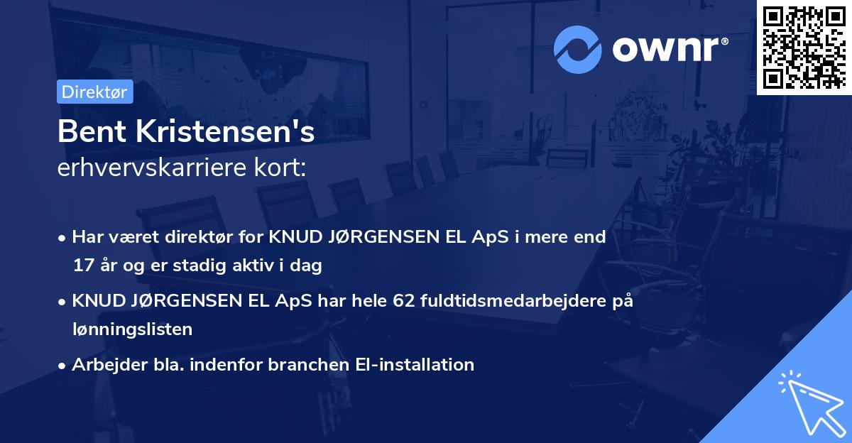 Bent Kristensen's erhvervskarriere kort