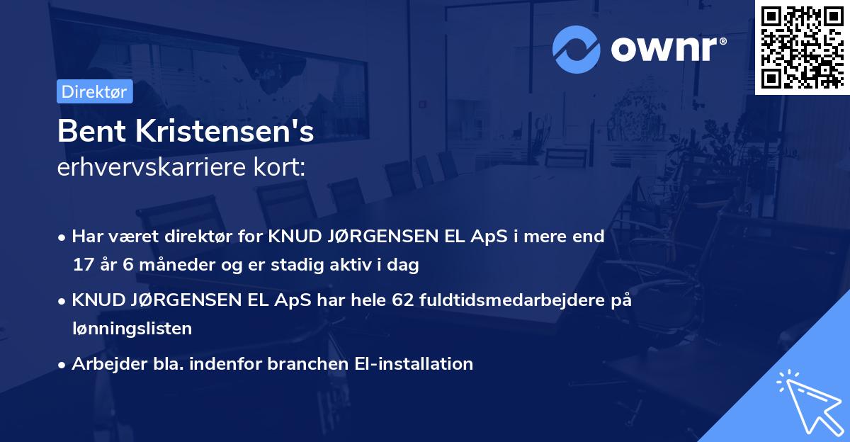 Bent Kristensen's erhvervskarriere kort