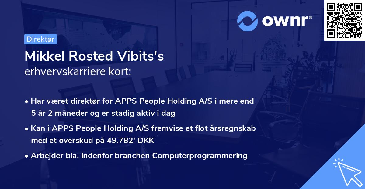 Mikkel Rosted Vibits's erhvervskarriere kort
