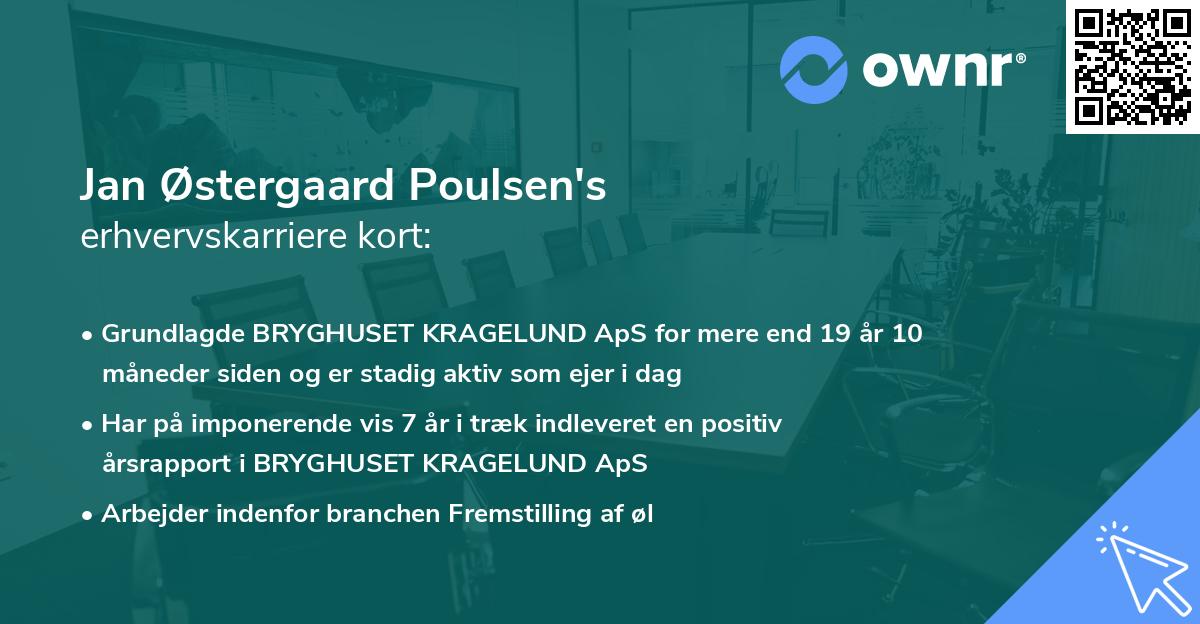 Jan Østergaard Poulsen's erhvervskarriere kort