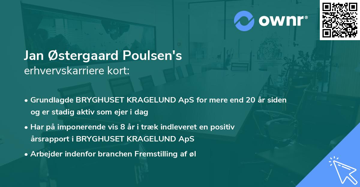 Jan Østergaard Poulsen's erhvervskarriere kort