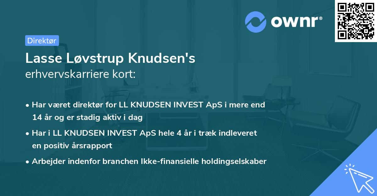 Lasse Løvstrup Knudsen's erhvervskarriere kort