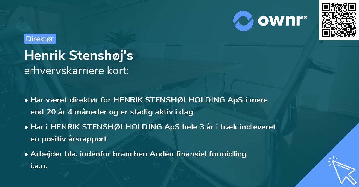 Henrik Stenshøj's erhvervskarriere kort