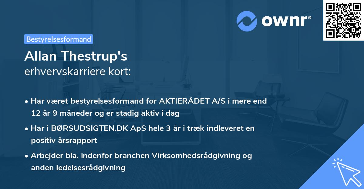 Allan Thestrup's erhvervskarriere kort