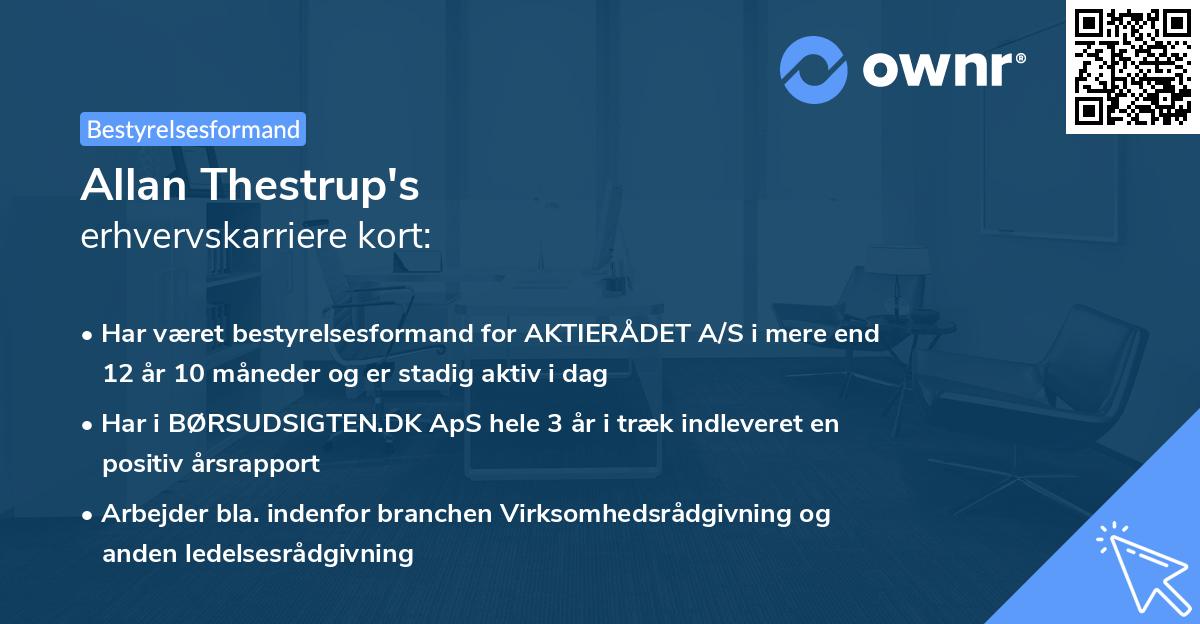 Allan Thestrup's erhvervskarriere kort