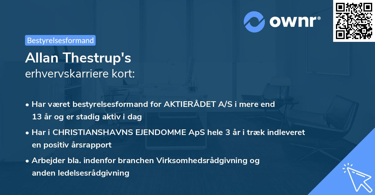 Allan Thestrup's erhvervskarriere kort