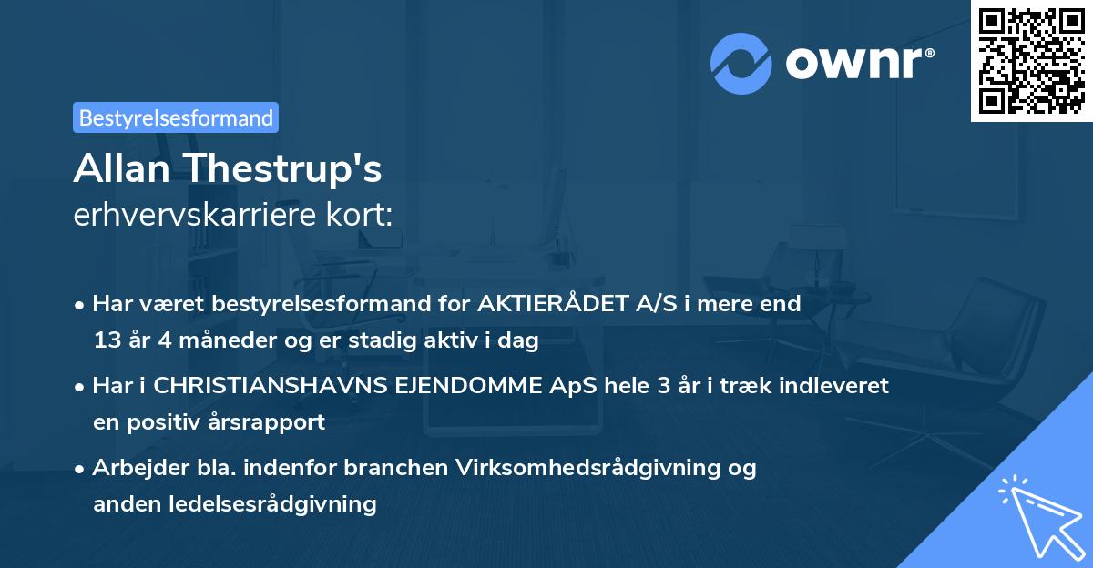 Allan Thestrup's erhvervskarriere kort