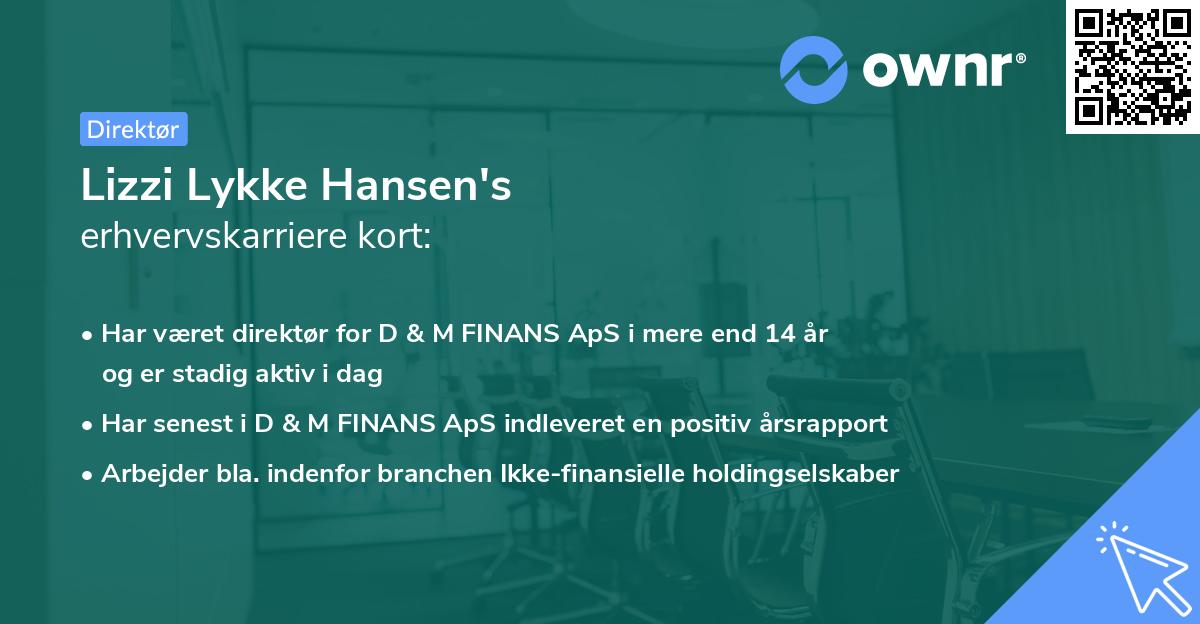 Lizzi Lykke Hansen's erhvervskarriere kort