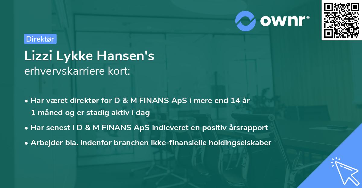 Lizzi Lykke Hansen's erhvervskarriere kort