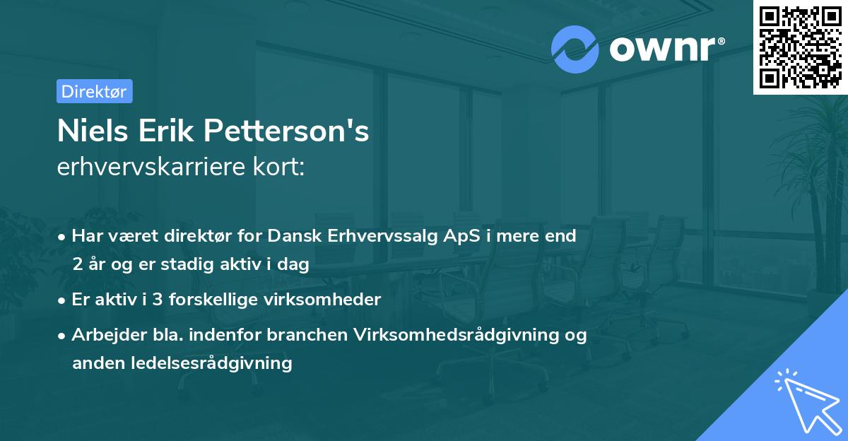 Niels Erik Petterson's erhvervskarriere kort