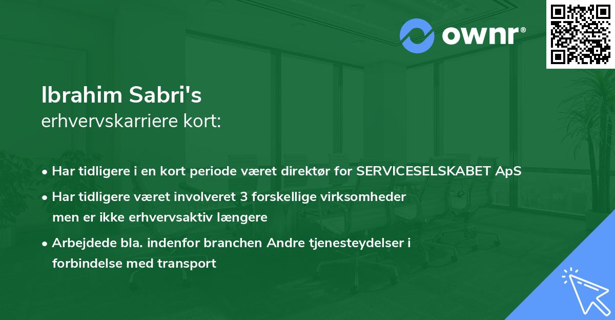 Ibrahim Sabri's erhvervskarriere kort