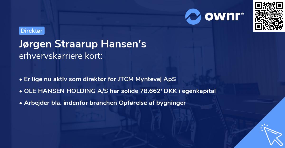 Jørgen Straarup Hansen's erhvervskarriere kort
