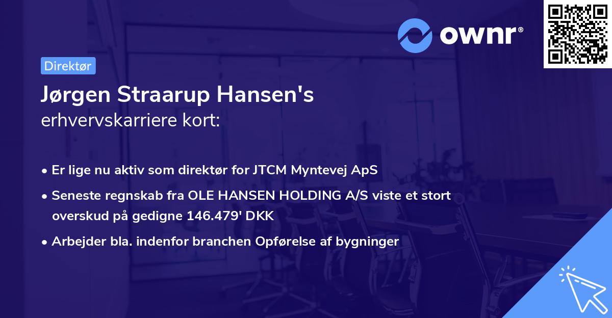 Jørgen Straarup Hansen's erhvervskarriere kort