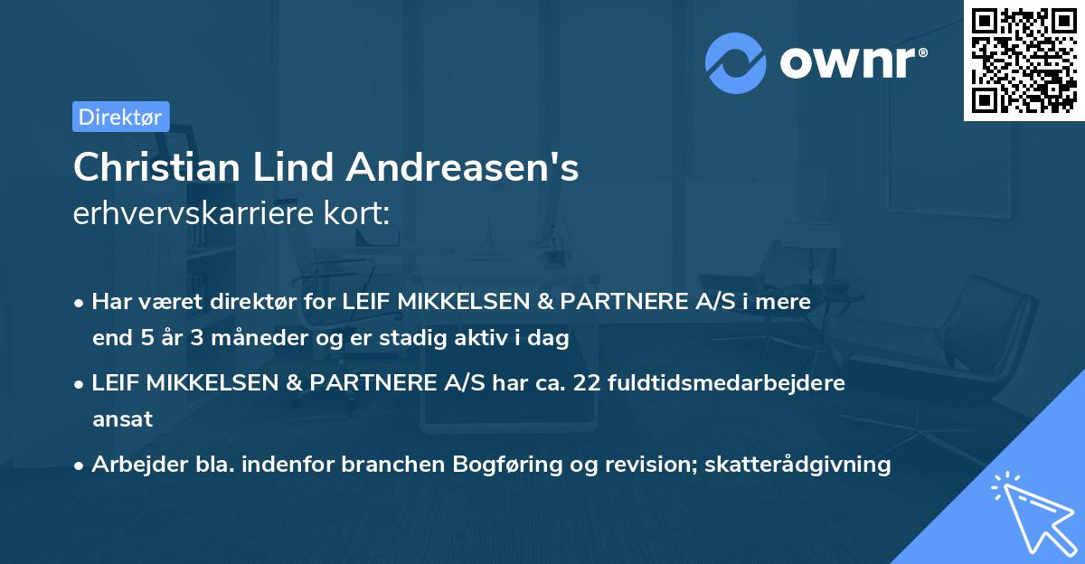 Christian Lind Andreasen's erhvervskarriere kort