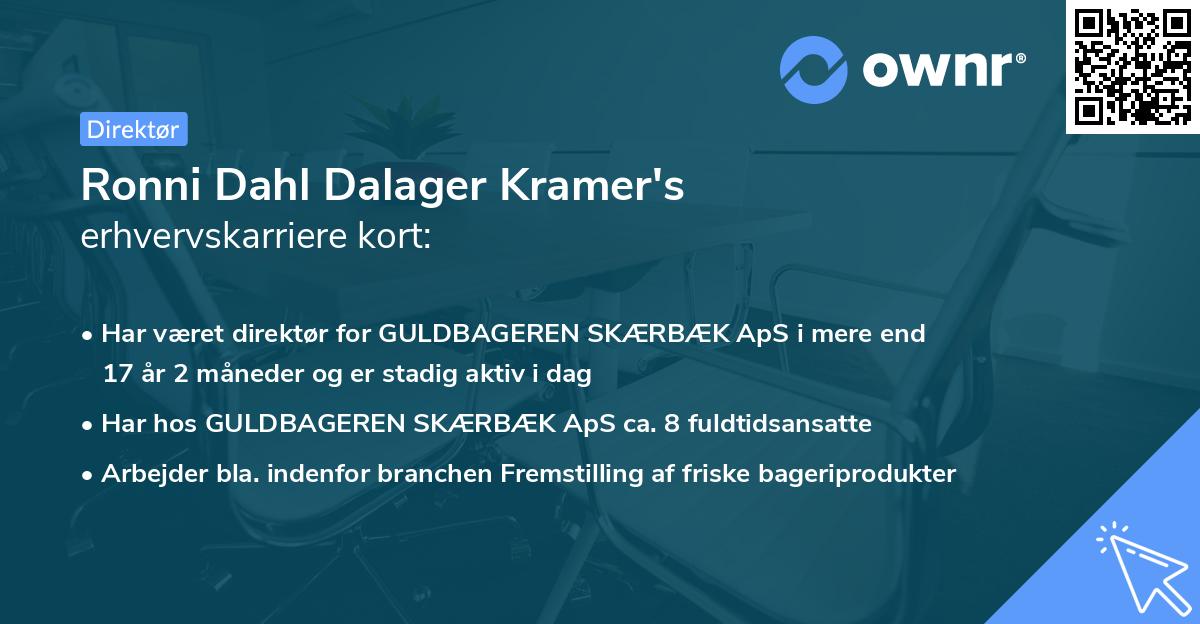 Ronni Dahl Dalager Kramer's erhvervskarriere kort