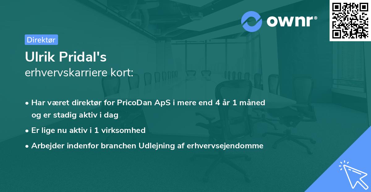 Ulrik Pridal's erhvervskarriere kort