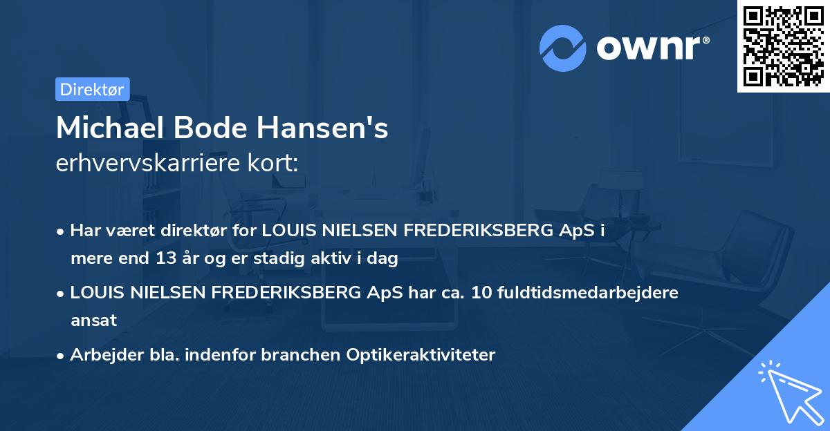 Michael Bode Hansen's erhvervskarriere kort