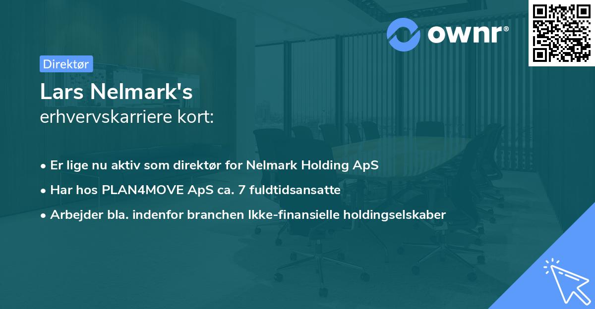 Lars Nelmark's erhvervskarriere kort