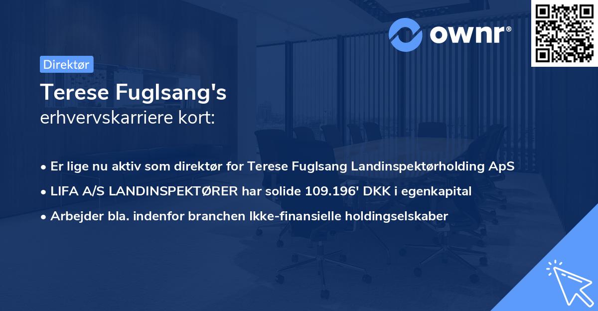 Terese Fuglsang's erhvervskarriere kort